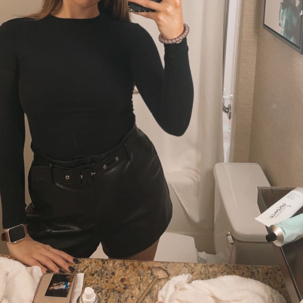 Leather shorts